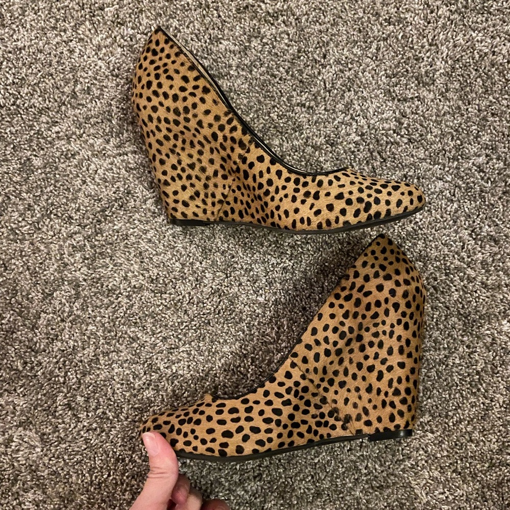 Banana Republic calf hair wedge